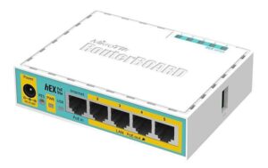 403348 - Mediatech MikroTik RB750UPR2 HEX Lite: 5 Port Router 4x PoE 100Mbps, OSv4, 650Mhz, 64MB, USB kaufen Schweiz | Mediatech.ch