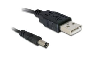 Delock USB2.0-Stromkabel A-5VOLT, 1m, schwarz Hohlstecker 5.5mm/2.1mm gerade kaufen | Mediatech.ch