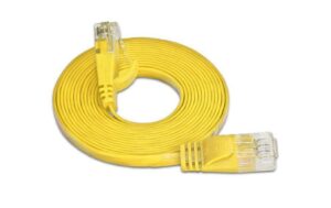 Wirewin Slim Patchkabel: UTP, 0.15m, gelb Cat.6, AWG36, Klinkenschutz, Längenaufdruck