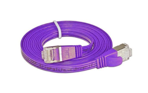 Wirewin Slim Patchkabel: STP, 0.15m,violett Cat.6, AWG36, Klinkenschutz, Längenaufdruck