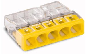 Wago Steckklemme Contact COMPACT 5-fach 5L 0.5-2.5mm2 24A, gelb, 100 Stück