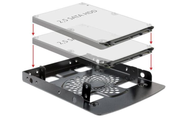 Delock HDD Einbausatz, 2x 2.5 HDD in 3.5 schwarz kaufen Schweiz | Mediatech.ch