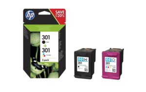 416359 - Mediatech HP Combopack Nr.301 - Black + CMY (N9J72AE) 3ml, Seitenkapazität ~ 190 / 165 Seiten