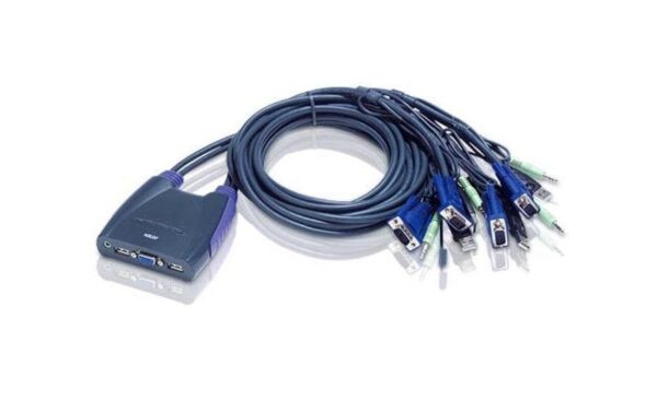 418610 - Mediatech Aten CS64US: USB VGA KVM Switch,4Port,Audio USB 2.0, eingebaute Kabel, 2x 0.9/1.2m