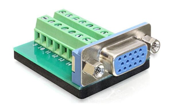 423072 - Mediatech Delock Terminalblock VGA 15Pin Buchse 16 Pin Terminalblock kaufen Schweiz | Mediatech.ch