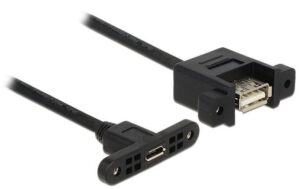 432063 - Mediatech Delock USB2.0-Kabel A-MicroB: 1m, zum Einbau Buchse-Buchse, mit Schrauben kaufen | Mediatech.ch