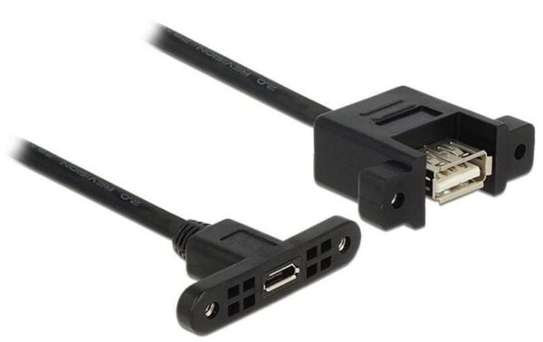 432063 - Mediatech Delock USB2.0-Kabel A-MicroB: 1m, zum Einbau Buchse-Buchse, mit Schrauben kaufen | Mediatech.ch