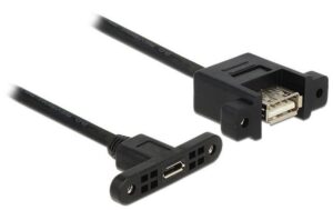 Delock USB2.0-Kabel A-MicroB: 25cm, zum Einbau Buchse-Buchse, mit Schrauben kaufen | Mediatech.ch