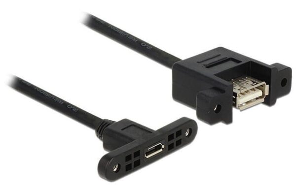 432064 - Mediatech Delock USB2.0-Kabel A-MicroB: 25cm, zum Einbau Buchse-Buchse, mit Schrauben kaufen | Mediatech.ch