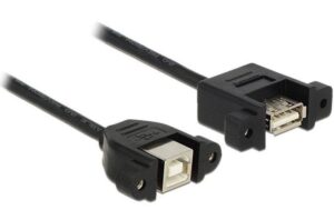 Delock USB2.0-Kabel A-B: 1m, beidseitig Einbau Buchse-Buchse, mit Schrauben kaufen | Mediatech.ch