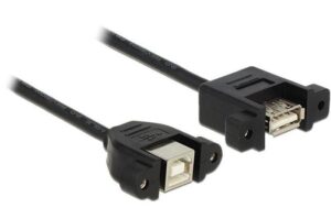 Delock USB2.0-Kabel A-B: 25cm, beidseitig Einbau Buchse-Buchse, mit Schrauben kaufen | Mediatech.ch