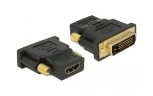 Adapter DVI-D Stecker auf HDMI Buchse Duallink 24+1, schwarz, vergoldet