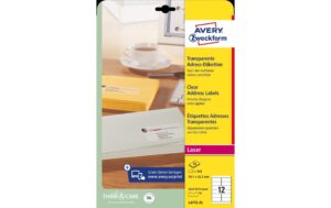 Avery Zweckform Etiketten A4, 99.1 x 42.3mm Polyester, Packung zu 25 Blatt