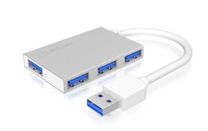 ICY BOX IB-Hub1402, silber, 4x USB3.0 Hub, bis zu 5 Gbit/s, Plug & Play