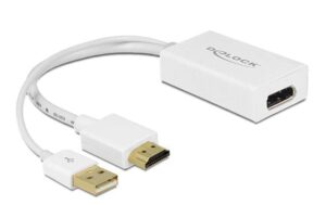 Monitoradapter HDMI zu DP1.2, weiss HDMI-Stecker auf DP-Buchse, aktiv, 4K support