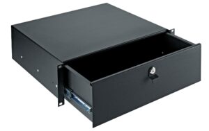 K&M 491/2 19-Rack-Schublade 3HE schwarz, 8,12 kg