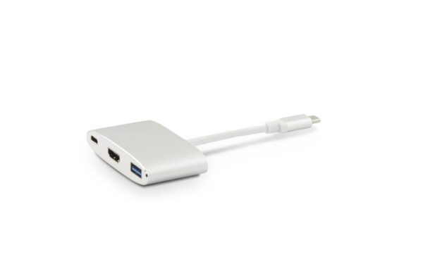 LMP USB-C 3.1 zu HDMI&USB3.0 Adapter Aluminium Gehäuse, silber,inkl. USB-C Laden