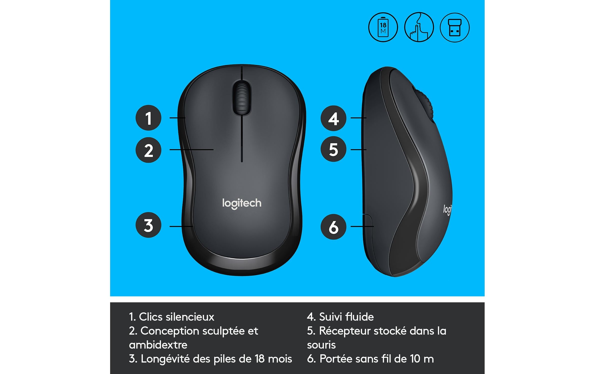 480068_5 - Mediatech Logitech M220 Silent Mouse black USB 2.4GHz