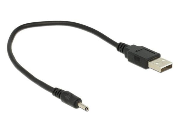 Delock USB2.0-Stromkabel A-5VOLT, 27cm, schwarz Hohlstecker 3mm/1.1mm gerade kaufen | Mediatech.ch