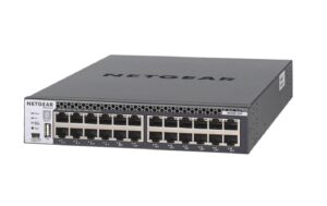 Netgear XSM4324CS: 24 Port Managed Switch 24x 10GBase-T, 4x SFP+, L3, halbe Breite