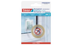 Montageband transparent, Glas, 20 kg 1,5 m x 19 mm