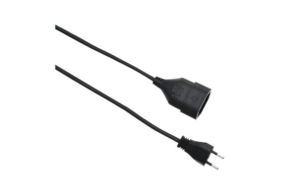 495457 - Mediatech Schönenberger Kunststoff-Verlängerungskabel, 3m, schwarz 2-polig, T11/T11, Kupplung angespritzt kaufen | Mediatech.ch
