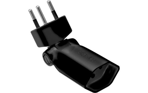 504315 - Mediatech Max Hauri Abzweigstecker Clip-Clap 1xTyp13, schwarz klappbar 180° V, 130° H, Kinderschutz kaufen | Mediatech.ch