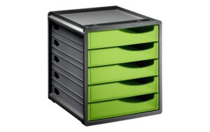 Rotho Spacebox 5 Schübe geschlossen grün, 330x285x320 mm