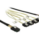 Reverse SAS Kabel: 4xSATA - SFF8087, 1m 4x SATA auf SFF-8087 Endgerät, Sideband