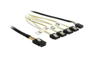Reverse SAS Kabel: 4xSATA - SFF8087, 1m 4x SATA auf SFF-8087 Endgerät, Sideband