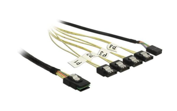 522002 - Mediatech Delock Reverse SAS Kabel: 4xSATA - SFF8087, 1m 4x SATA auf SFF-8087 Endgerät, Sideband kaufen | Mediatech.ch