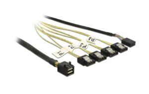 Reverse SAS Kabel: 4xSATA - SFF-8643, 0.5m 4x SATA auf SFF-8643 Backplane,mit Sideband