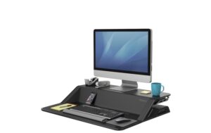 Fellowes Sitz-Steh Workstation Lotus schwarz, Gegengewicht-Technologie