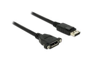 Delock DisplayPort 1.2 Verlängerungskabel 1m, Schwarz, zum einseitigen Einbau kaufen Schweiz | Mediatech.ch