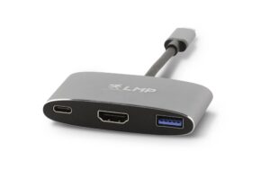 LMP USB-C 3.1 zu HDMI&USB3.0 Adapter Aluminium Gehäuse, USB-C Laden, spacegrau
