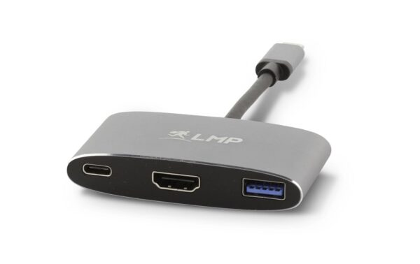 LMP USB-C 3.1 zu HDMI&USB3.0 Adapter Aluminium Gehäuse, USB-C Laden, spacegrau