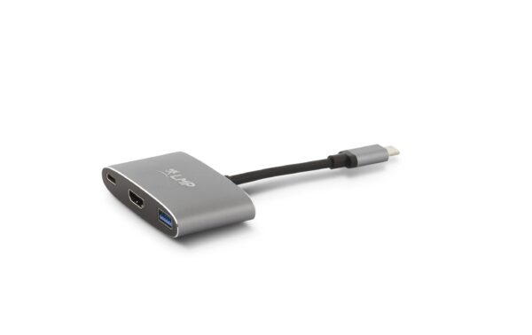 LMP USB-C 3.1 zu HDMI&USB3.0 Adapter Aluminium Gehäuse, USB-C Laden, spacegrau