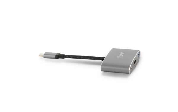LMP USB-C 3.1 zu HDMI&USB3.0 Adapter Aluminium Gehäuse, USB-C Laden, spacegrau