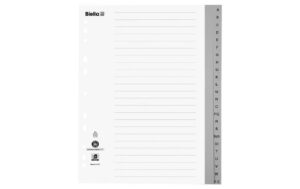 Biella Register Polypropylen A4 A-Z, 4Loch grau, überbreit für Zeigetaschen, mit Index