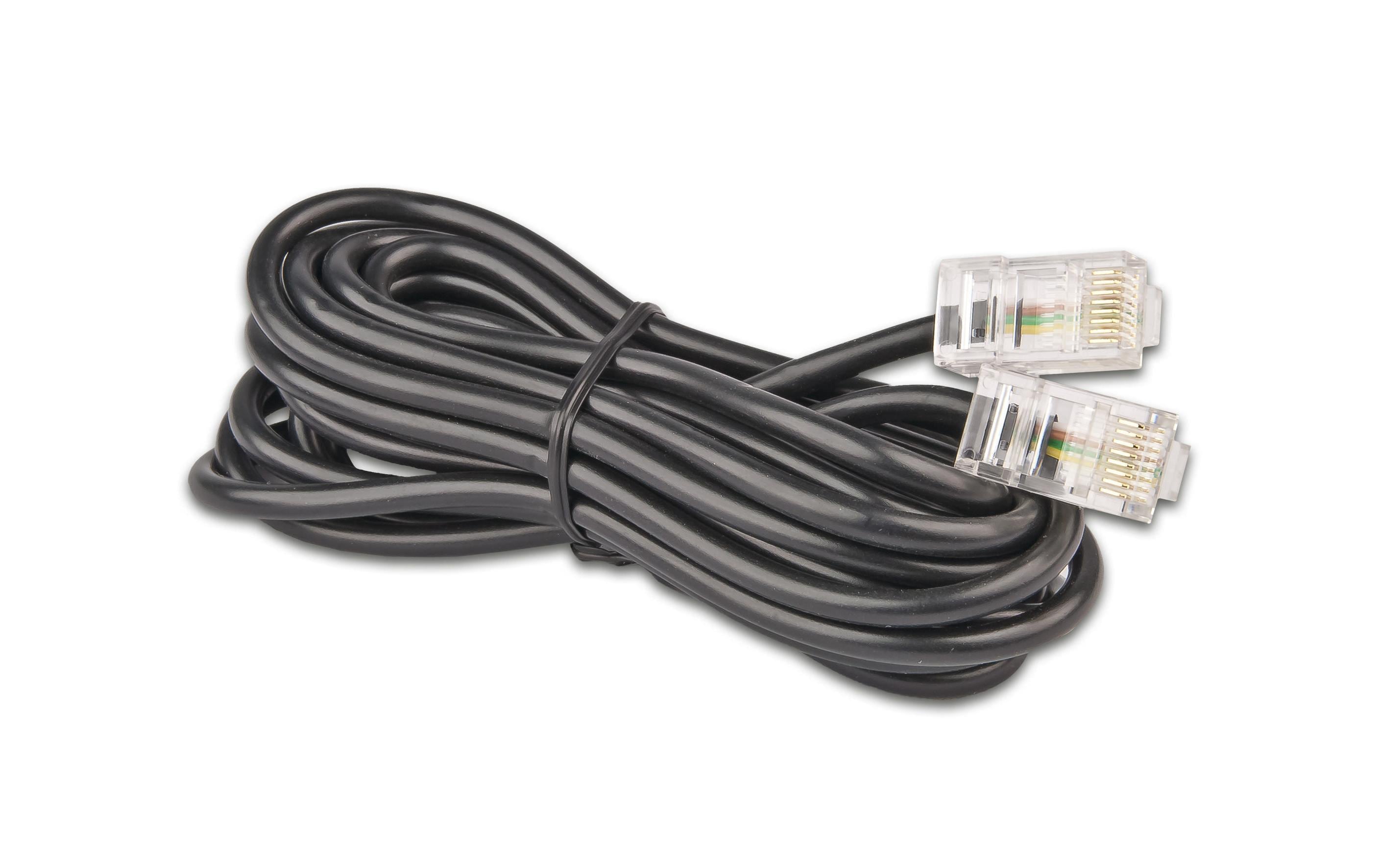 Wirewin, Telefonkabel RJ45 auf RJ45, 6 m 6 Meter, 4-adrig, Cat.3, schwarz