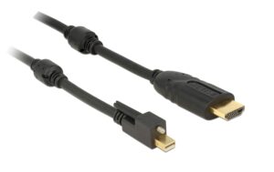 Delock MiniDisplayPort - HDMI, aktiv,4K, 5m Schwarz, Mini-DP mit Schraube