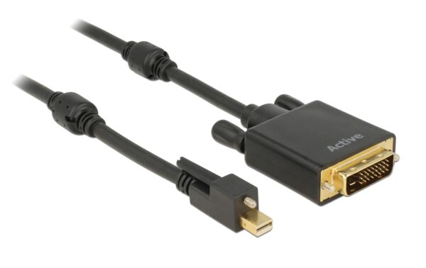 557146 - Mediatech Delock Mini-DP - DVI-D, aktiv, 4K, 2m Schwarz, Mini-DP mit Schraube