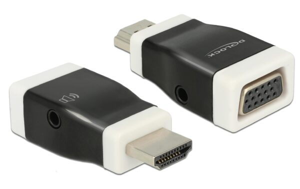Delock Monitoradapter HDMI-A zu VGA mit Audio HDMI-A Stecker zu VGA Buchse kaufen | Mediatech.ch