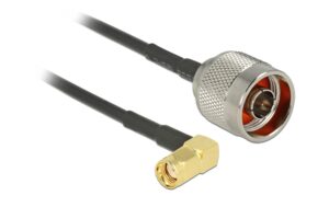 561134 - Mediatech Delock RP-SMA Stecker zu N-Stecker, 0.3m Antennenadapterkabel gewinkelt,RG-174 Kabel