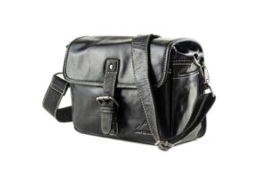 Alpenleder Kameratasche Presse schwarz, Leder