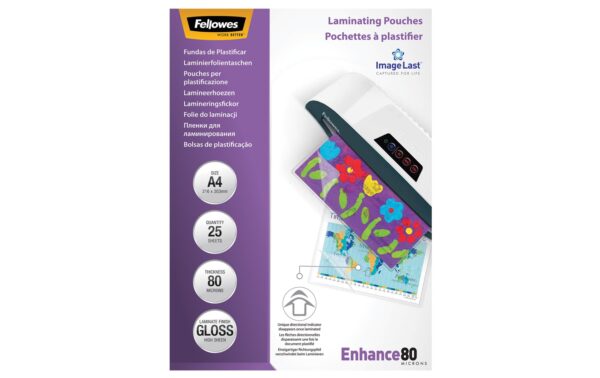 Fellowes Laminierfolien A4, 80 Mikron 25 Stück, 216x303mm kaufen Schweiz | Mediatech.ch