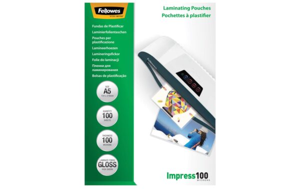 Fellowes Laminierfolien A5, 100 Mikron 100 Stück, 154x216mm kaufen Schweiz | Mediatech.ch
