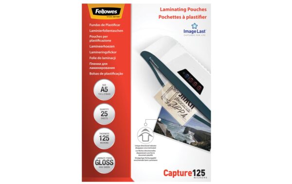 56599 - Mediatech Fellowes Laminierfolien A5, 125 Mikron 25 Stück, 154x216mm kaufen Schweiz | Mediatech.ch