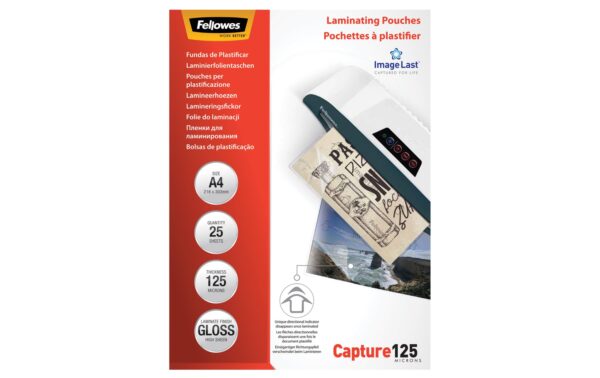 Fellowes Laminierfolien A4, 125 Mikron 25 Stück, 216x303mm kaufen Schweiz | Mediatech.ch