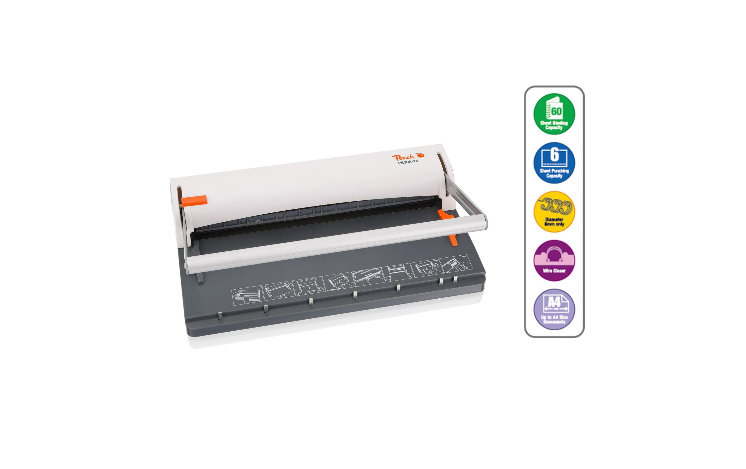 567678_1 - Mediatech Peach Drahtbindegerät PB300-15 A4 für Heim- oder Kleinbürogebrauch